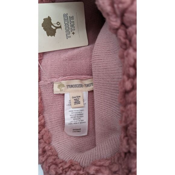 Tucker + Tate Girls Pink Sherpa Hat Cozy Winter Warm Soft Knit - Picture 2 of 5